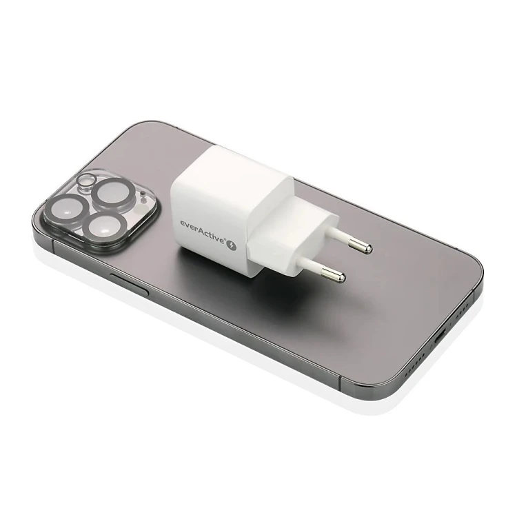 EVERACTIVE ŁADOWARKA SIECIOWA GAN 1 X USB, 1 X USB-C QUICK CHARGE 3.0 20W BIAŁA SC-330Q