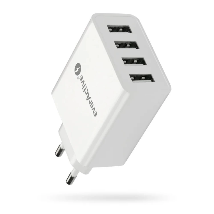 EVERACTIVE ŁADOWARKA SIECIOWA 4XUSB 5A - BIAŁA SC-400