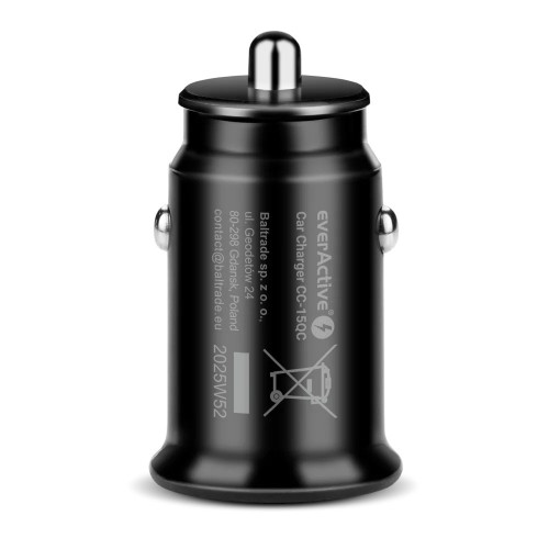 EVERACTIVE ŁADOWARKA SAMOCHODOWA 1 X USB CZARNA + KABEL CC-15QC
