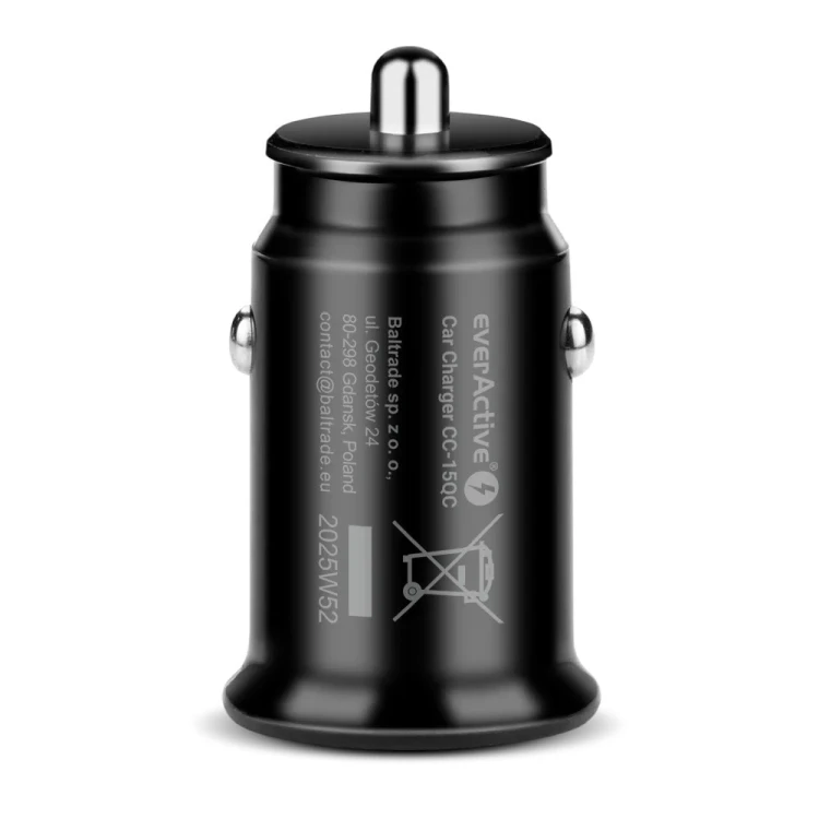 EVERACTIVE ŁADOWARKA SAMOCHODOWA 1 X USB CZARNA + KABEL CC-15QC