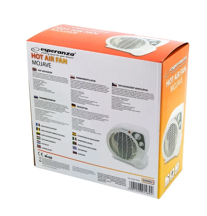 Termowentylator Esperanza Mojave EHH002 (2000W; 3 stopnie grzania; kolor biały)