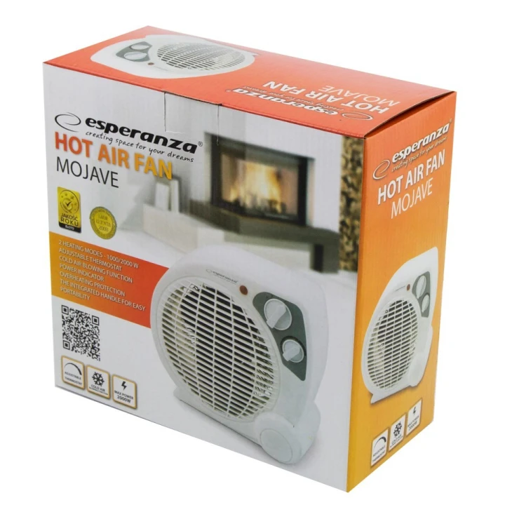 Termowentylator Esperanza Mojave EHH002 (2000W; 3 stopnie grzania; kolor biały)