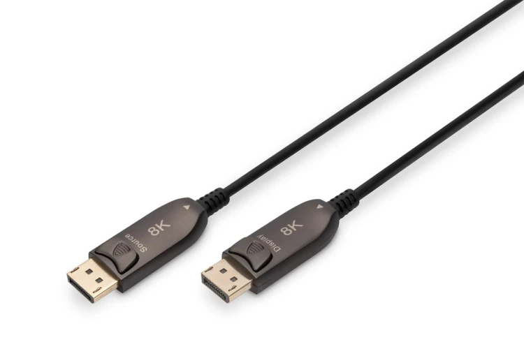 Kabel DP/DP M/M czarny 10m DisplayPort 1.4 Hybrydowy  AOC 8K 60Hz UHD