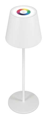 RealPower LED-RGB Tischlampe dimmbar mit Akku,weiss