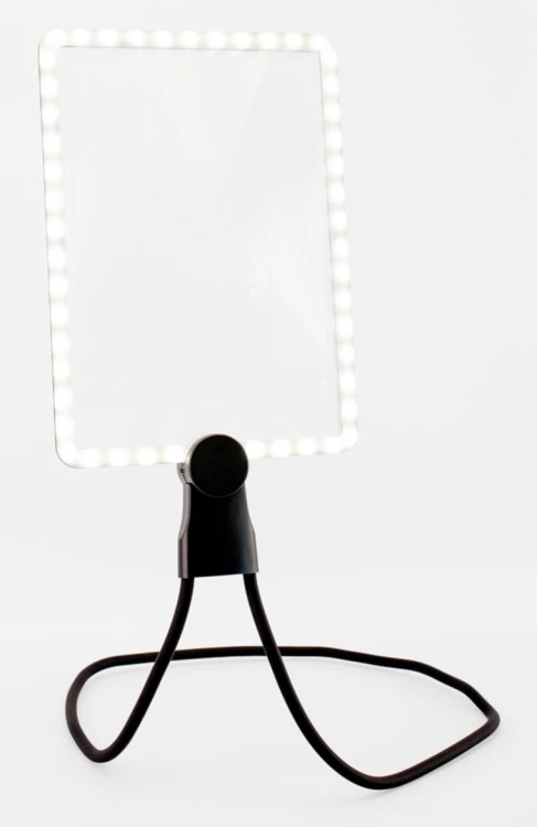 REALPOWER LED-Lupe HL-1,rechteckige LED-Leselupe zum umhĂ¤nge