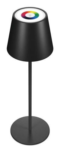 RealPower LED-RGB Tischlampe dimmbar mit Akku,schwarz