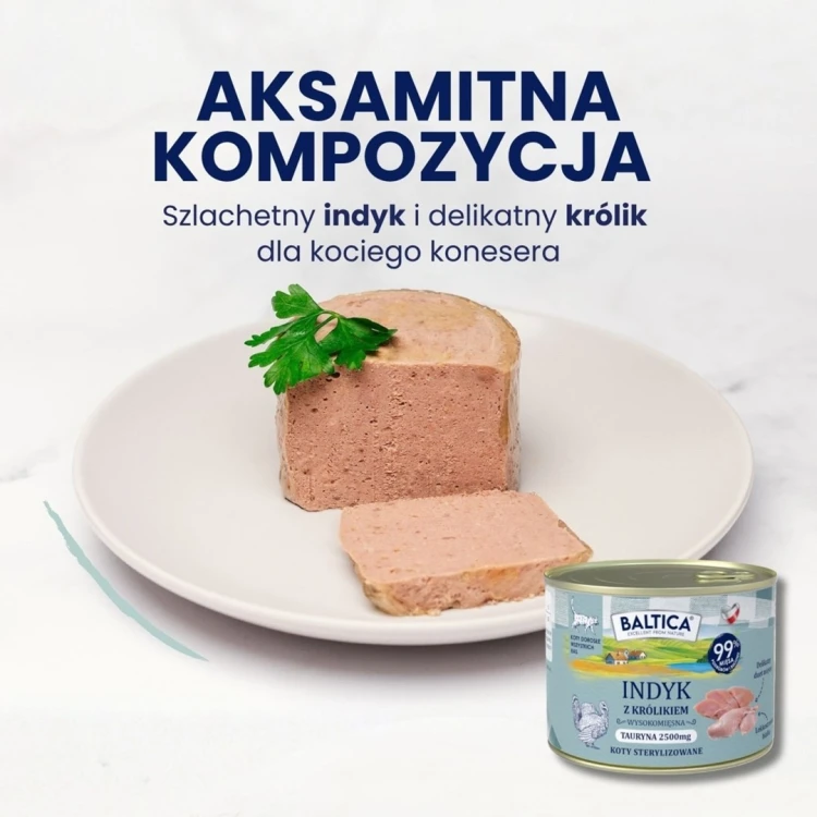 BALTICA SMAKI REGIONÓW Kot dorosły Indyk z królikiem 185g