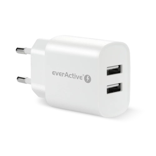 EVERACTIVE ŁADOWARKA SIECIOWA 2XUSB 2,4A BIAŁA SC-220