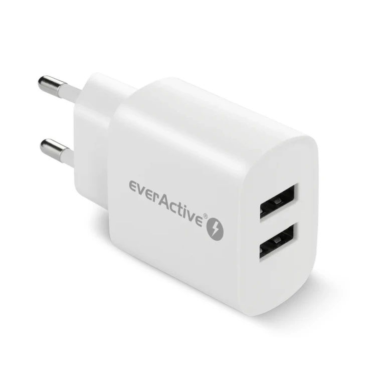 EVERACTIVE ŁADOWARKA SIECIOWA 2XUSB 2,4A BIAŁA SC-220