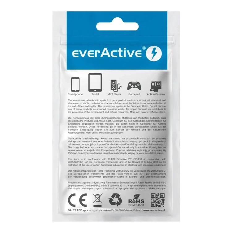 EVERACTIVE ŁADOWARKA SIECIOWA 2XUSB 2,4A BIAŁA SC-220