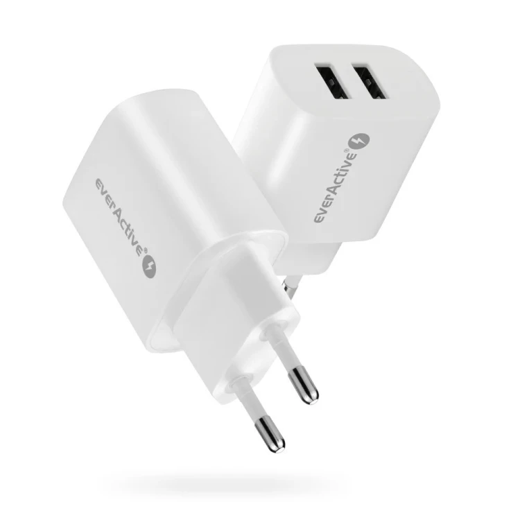 EVERACTIVE ŁADOWARKA SIECIOWA 2XUSB 2,4A BIAŁA SC-220