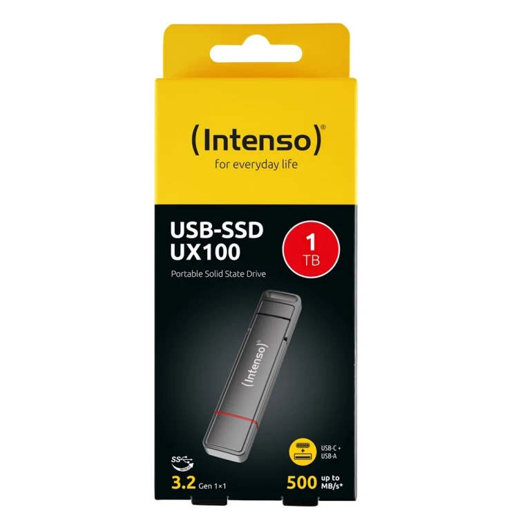Intenso 3850460 Zewnętrzny dysk SSD 1 TB USB Type-A / USB Type-C 3.2 Gen 1 (3.1 Gen 1) Antracyt
