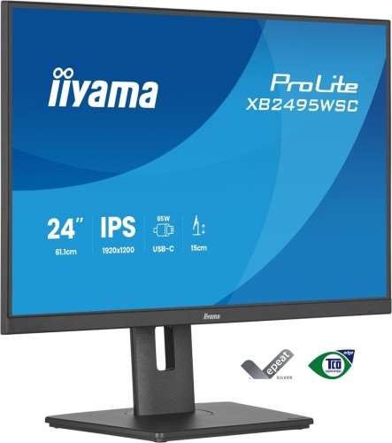 iiyama ProLite XB2495WSC-B1 monitor komputerowy 61,2 cm (24.1") 1920 x 1200 px WUXGA LED Czarny