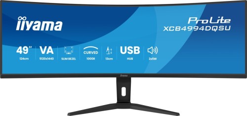 iiyama ProLite XCB4994DQSU-B1 monitor komputerowy 124,5 cm (49") 5120 x 1440 px Dual QHD LCD Czarny