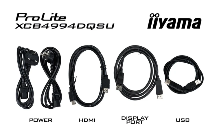 iiyama ProLite XCB4994DQSU-B1 monitor komputerowy 124,5 cm (49") 5120 x 1440 px Dual QHD LCD Czarny