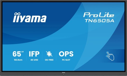 iiyama TN6505A-B1AG signage display Interaktywny płaski panel 163,8 cm (64.5") 500 cd/m2 4K Ultra HD Czarny Ekran dotykowy