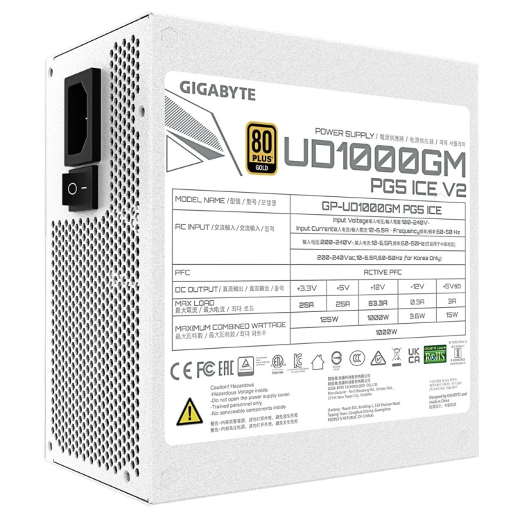 Zasilacz Gigabyte UD1000GM 1000W PG5 ICE (GP-UD1000GM PG5 ICE)