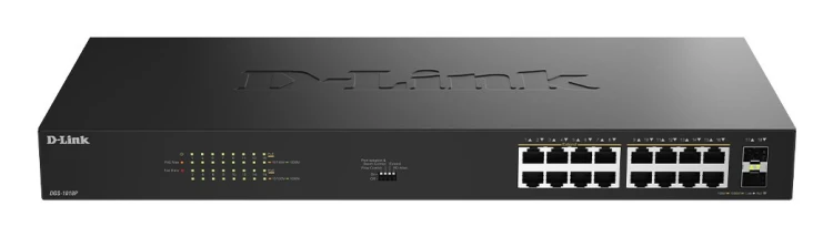 D-Link DGS-1018P Nie zarządzany Gigabit Ethernet (10/100/1000) Obsługa PoE Czarny