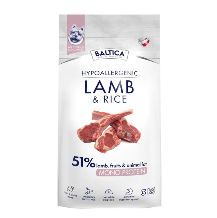 BALTICA NUTRACEUTIC Hypoallergenic Lamb & Rice XS/S  3kg