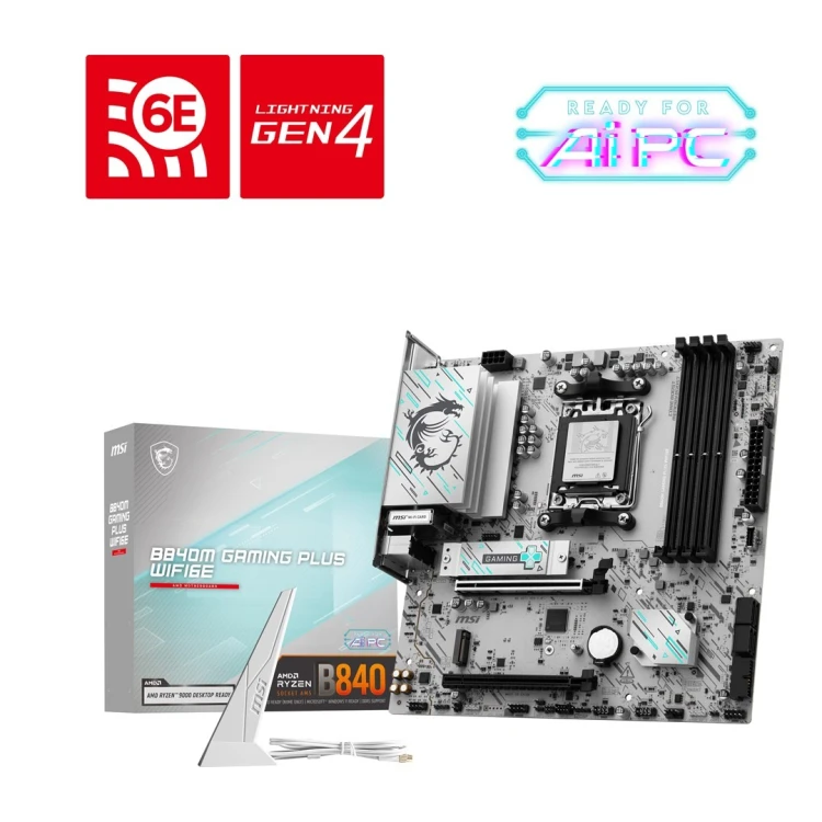 MSI B840M GAMING PLUS WIFI6E płyta główna AMD B840 Gniazdo AM5 micro ATX