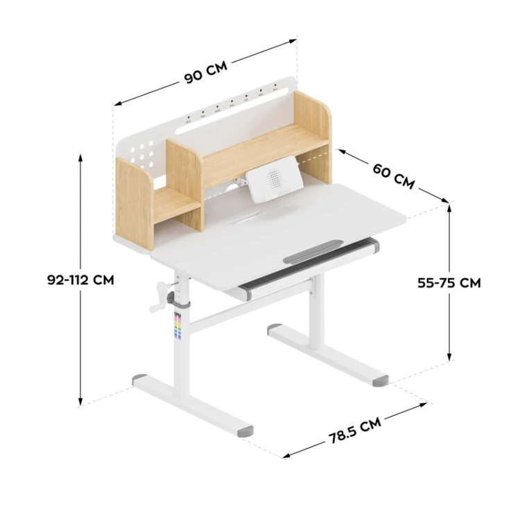 Ergonomiczne biurko dla dziecka Study 5.0 Wood 90 cm