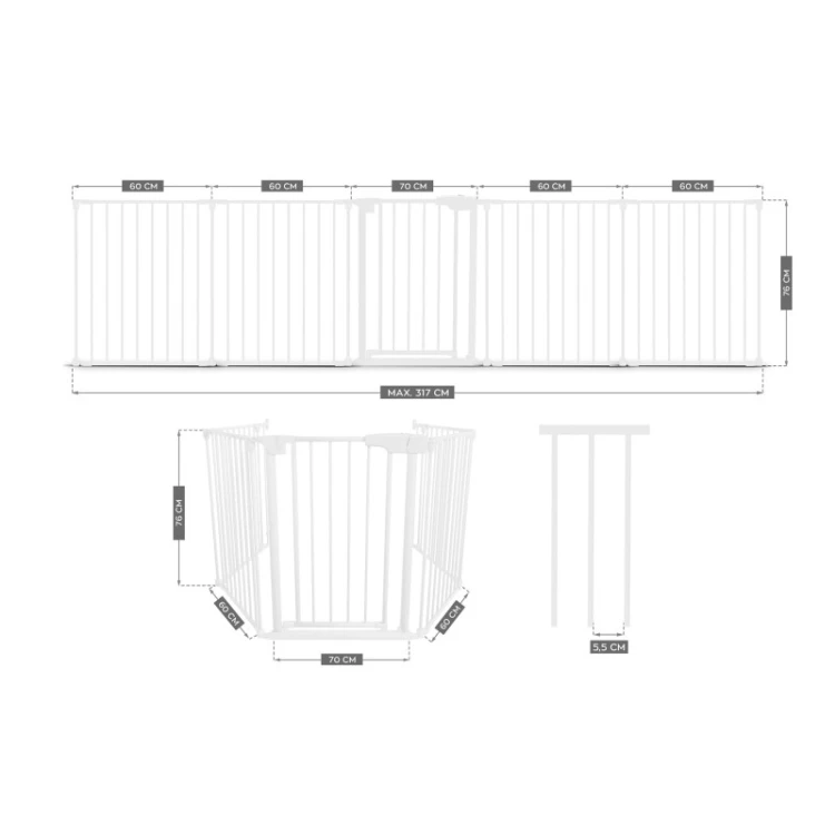 Barierka 2w1 Guardian 6.0 White 340 cm