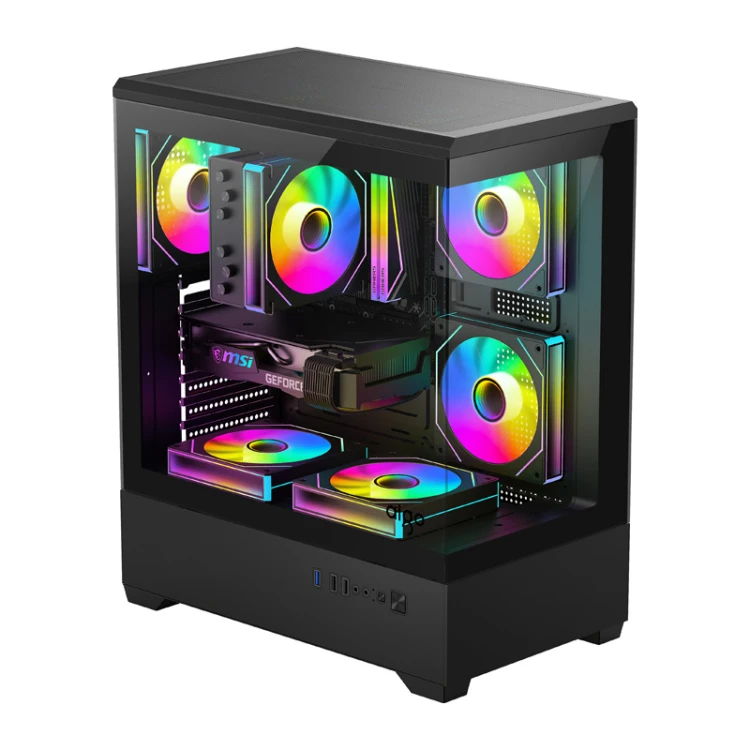 Obudowa komputerowa DarkFlash C365 (czarna) + 5 wentylatorów