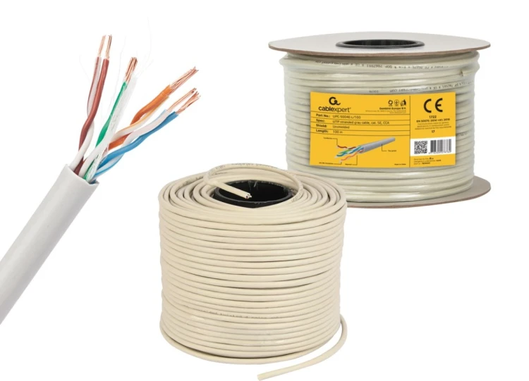 Kabel UTP GEMBIRD UPC-5004E-L/100 (UTP; 100m; kat. 5e; kolor szary)