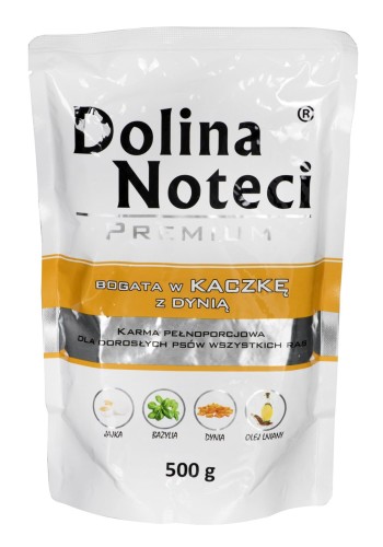 DOLINA NOTECI Premium bogata w kaczkę z dynią - mokra karma dla psa - 500g