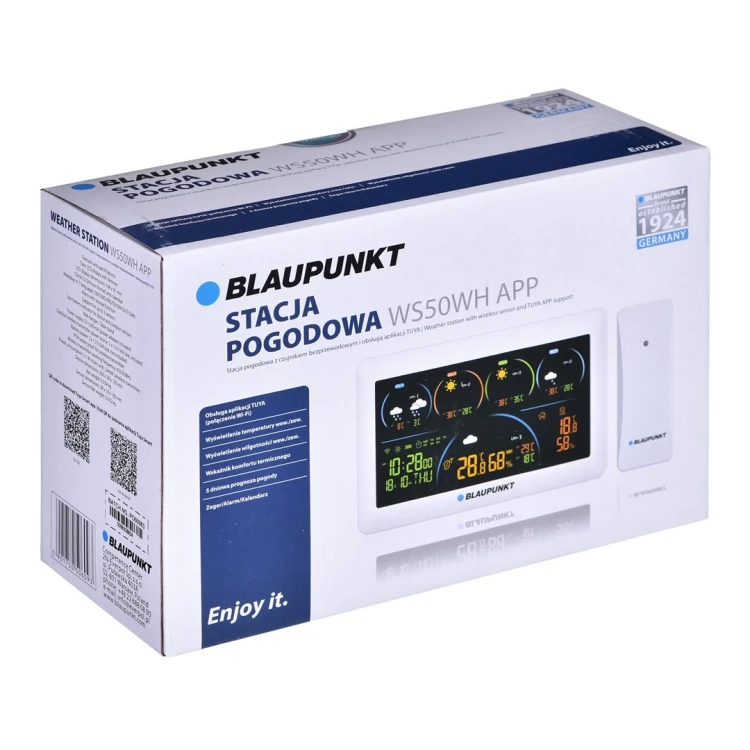 BLAUPUNKT Stacja pogodowa z 1 czujnikiem zewnętrznym WS50WH APP