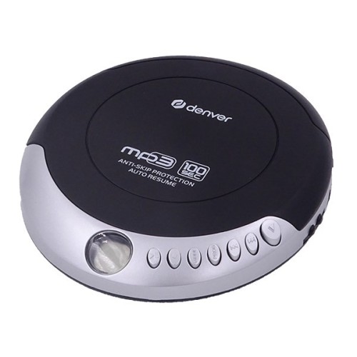 Discman z funkcją automatycznego wznawiania i anti-shock czarno-srebrny