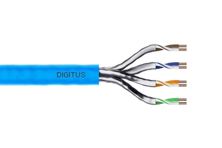 Kabel instalacyjny DIGITUS kat.6A, U/FTP, Dca, AWG 23/1, LSOH, 100m, niebieski