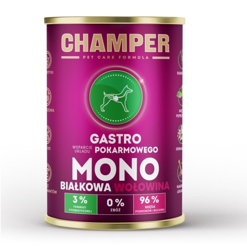 CHAMPER GASTRO MONOBIAŁKOWA wołowina mokra karma dla psa 400g