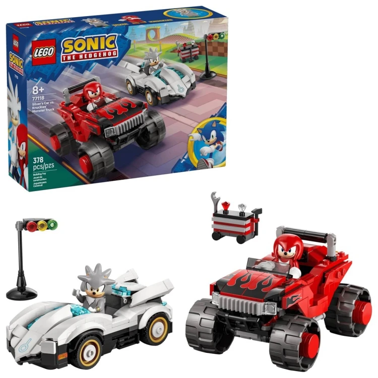 LEGO Sonic the Hedgehog 77118 - Silver w samochodzie kontra Knuckles w monster trucku