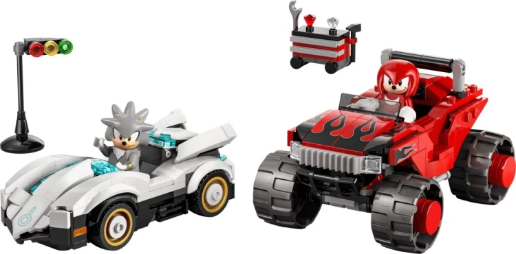 LEGO Sonic the Hedgehog 77118 - Silver w samochodzie kontra Knuckles w monster trucku