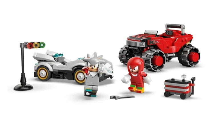 LEGO Sonic the Hedgehog 77118 - Silver w samochodzie kontra Knuckles w monster trucku