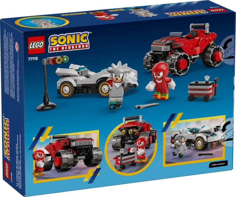 LEGO Sonic the Hedgehog 77118 - Silver w samochodzie kontra Knuckles w monster trucku