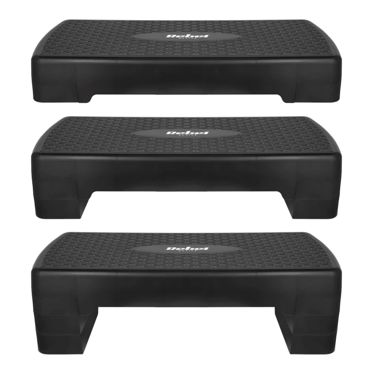 REBEL ACTIVE STEP DO AEROBIKU I ĆWICZEŃ FITNESS, 3 STOPNIE, 68 CM, CZARNY RBA-3227-BK