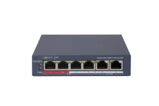 Hikvision DS-3E1106P-EI przełącznik sieciowy Zarządzany Fast Ethernet (10/100) Obsługa PoE Szary