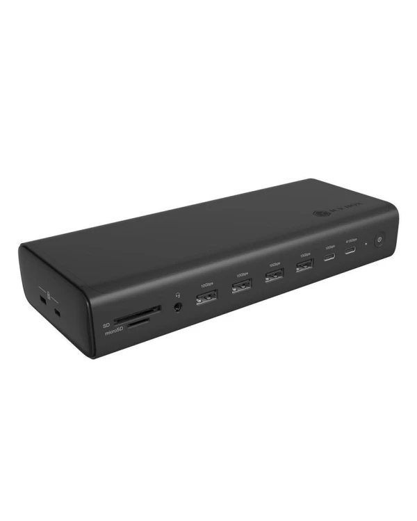 ICY BOX IB-DK7401-CU31 Przewodowa USB 3.2 Gen 2 (3.1 Gen 2) Type-C Czarny