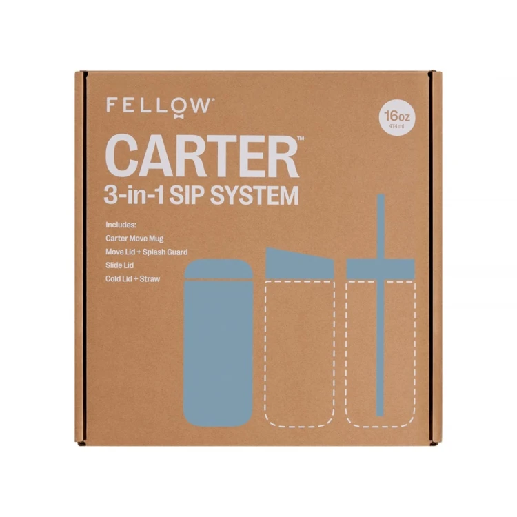 Kubek termiczny 473 ml Carter Move Mug 3w1 +3 nakrętki Fellow pudrowy niebieski