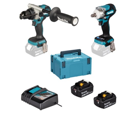 MAKITA ZESTAW COMBO 18V DLX2590TJ (DHP492, DTW300) 2x5,0Ah