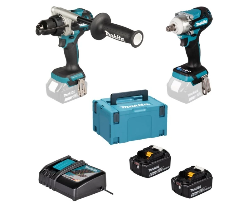 MAKITA ZESTAW COMBO 18V DLX2590TJ (DHP492, DTW300) 2x5,0Ah