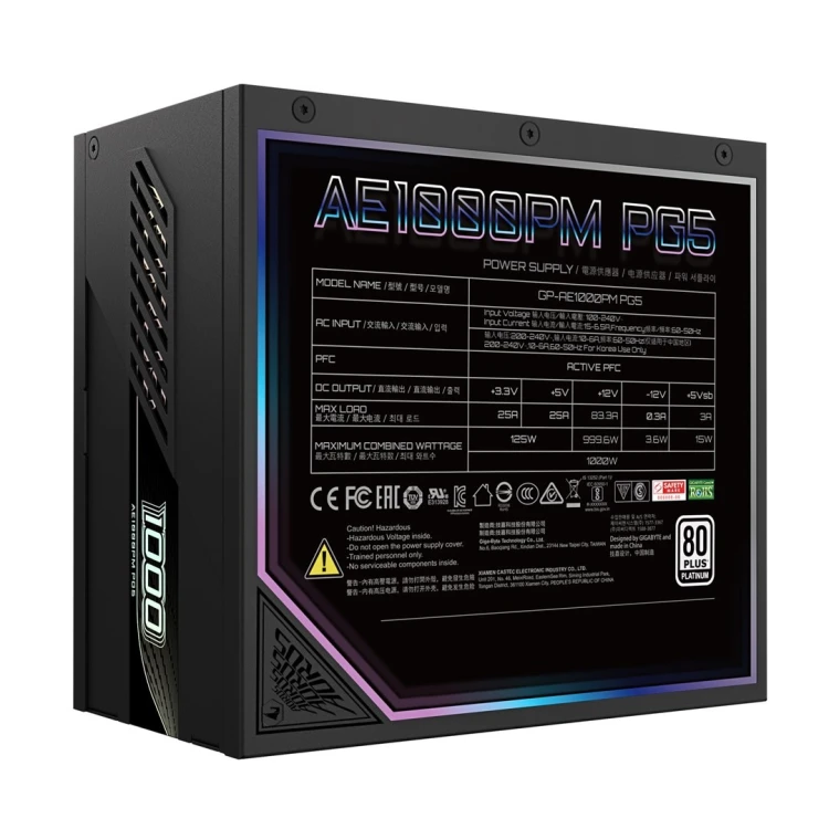 Zasilacz Gigabyte Aorus Elite Platinum ATX 3.1 1000W