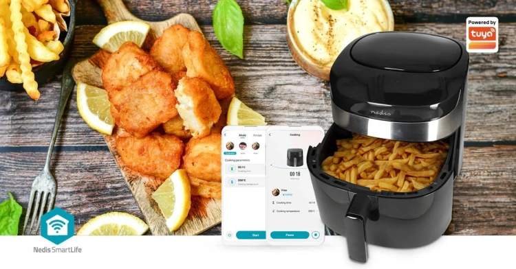 Nedis KAAF180BKW frytkownica Pojedyńczy 7,2 l Autonomiczny 1800 W Frytkownica na gorące powietrze Czarny