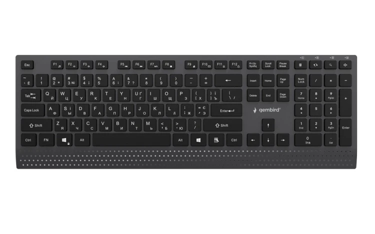 GEMBIRD PRZEWODOWA KLAWIATURA MULTIMEDIALNA SLIM USB-C, RU LAYOUT, CZARNA