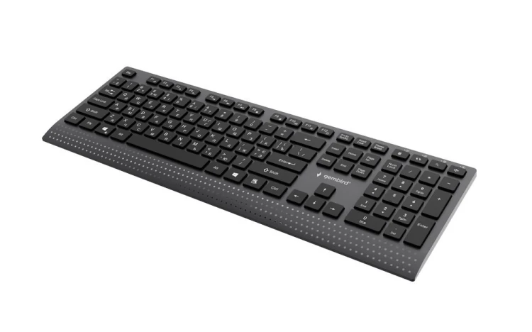 GEMBIRD PRZEWODOWA KLAWIATURA MULTIMEDIALNA SLIM USB-C, RU LAYOUT, CZARNA