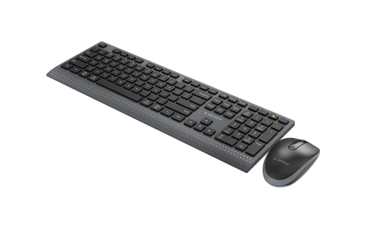 GEMBIRD BEZPRZEWODOWY ZESTAW KLAWIATURY + MYSZ DUAL MODE, 2.4 GHZ + BT, SLIM, UKŁAD US, KOLOR CZARNY