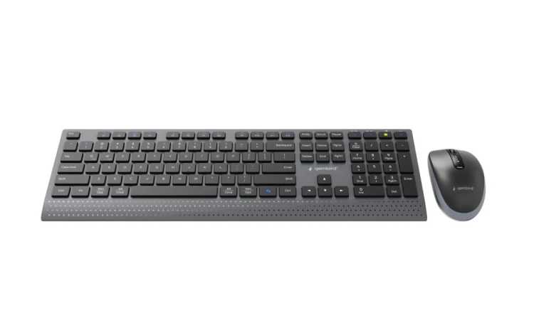 GEMBIRD BEZPRZEWODOWY ZESTAW KLAWIATURY + MYSZ DUAL MODE, 2.4 GHZ + BT, SLIM, UKŁAD US, KOLOR CZARNY