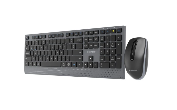 GEMBIRD BEZPRZEWODOWY ZESTAW KLAWIATURY + MYSZ DUAL MODE, 2.4 GHZ + BT, SLIM, UKŁAD US, KOLOR CZARNY
